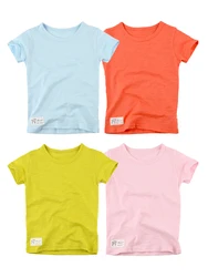 Camiseta bebé algodón bambú manga corta transpirable cuello redondo