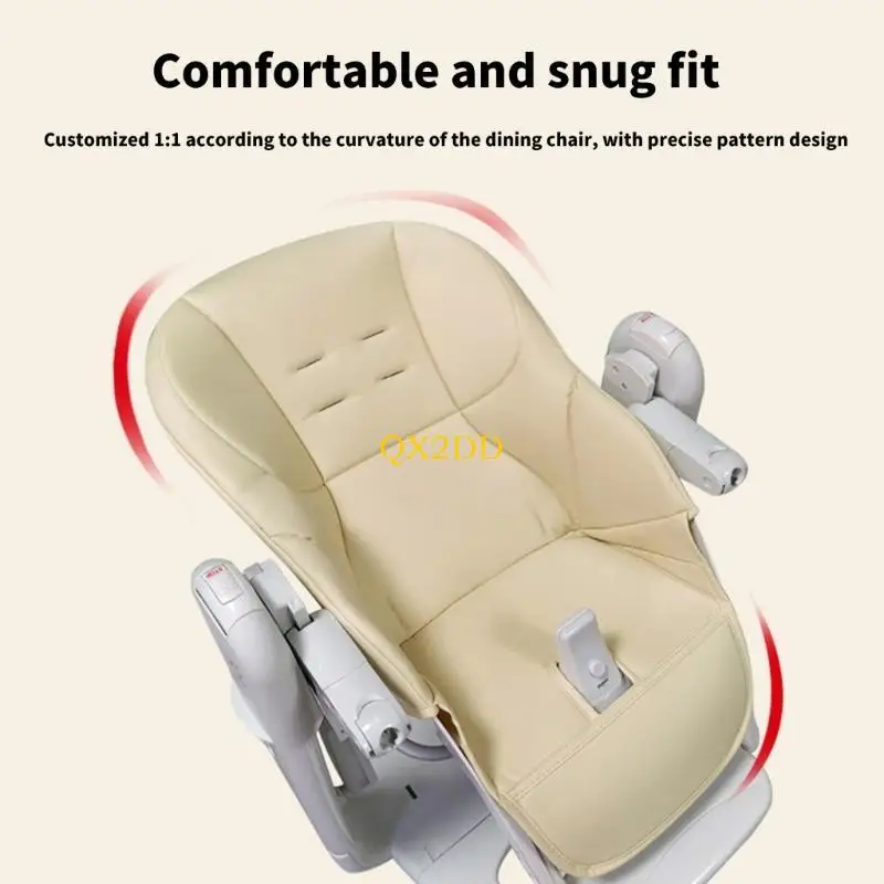 QX2D Cojín para silla de comer bebé, funda cuero PU - imagen 3