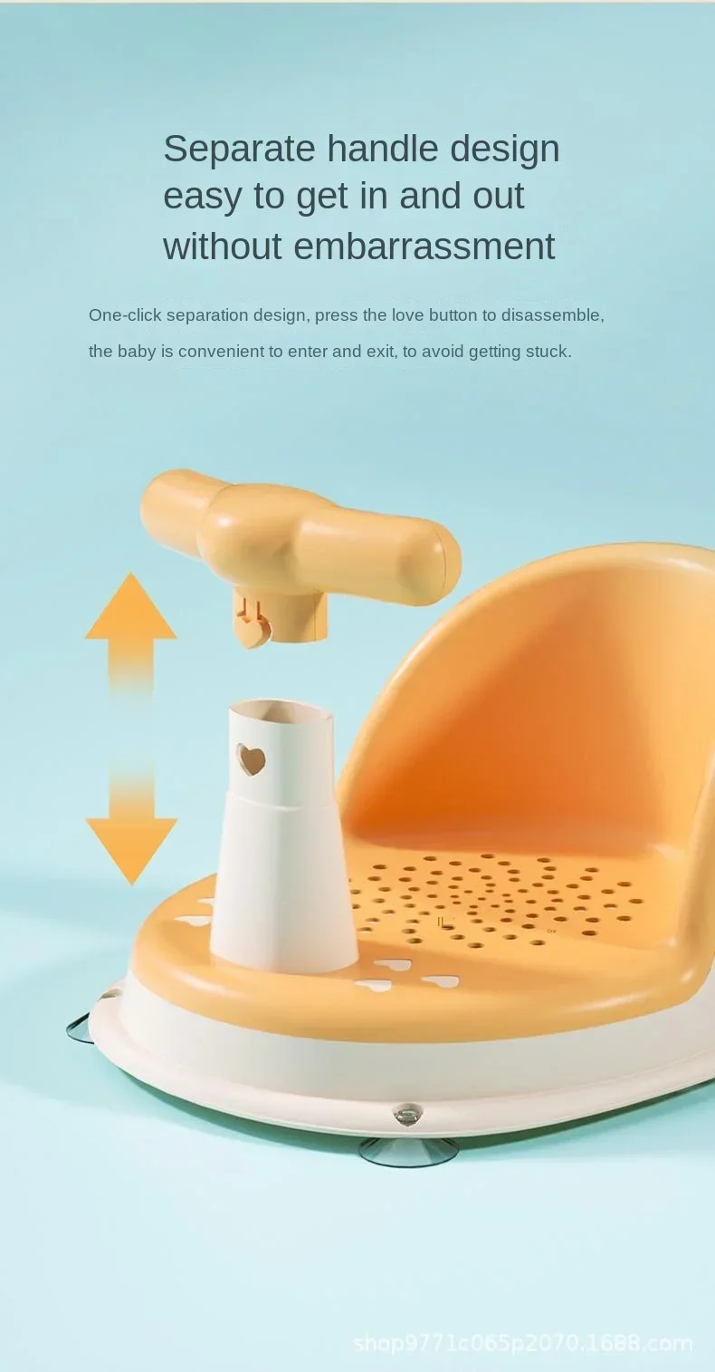 Asiento de ducha portátil para bebés en uso