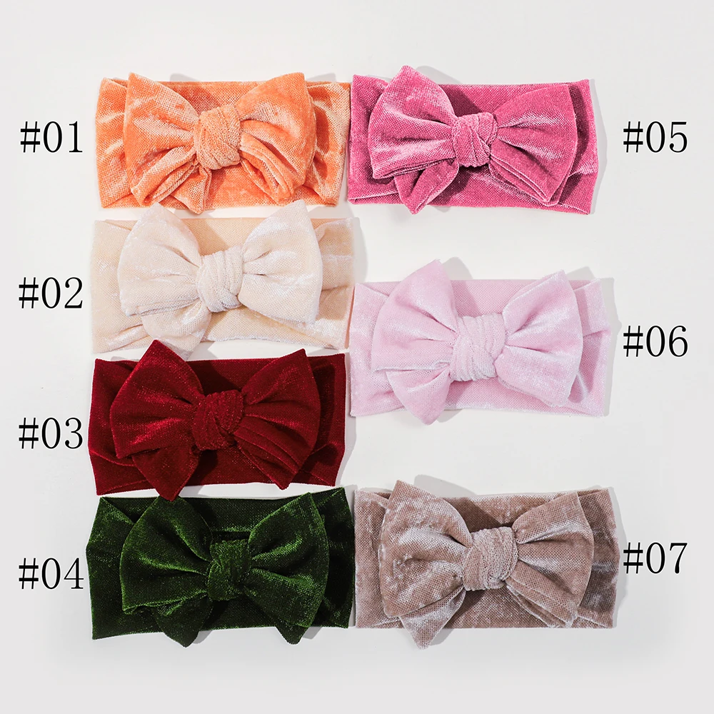 Diadema de terciopelo para bebé - lazos suaves y turbante elástico - imagen 5