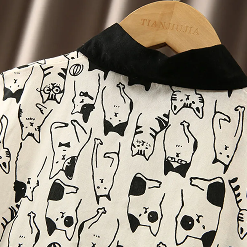 Conjunto verano para niños – Camiseta de algodón con estampado + short - imagen 3