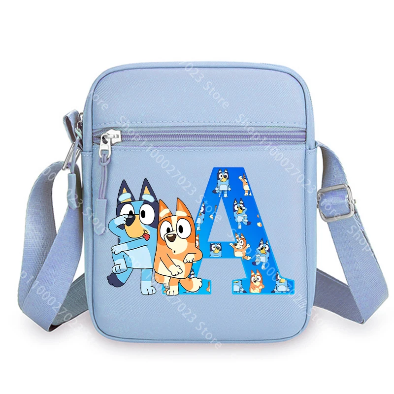 Bolsa de hombro Bluey para viaje con letras y diseño infantil
