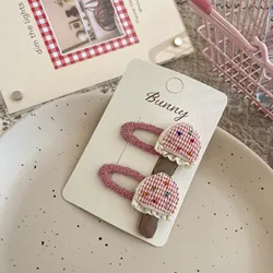 Pinza para el pelo niña encaje a cuadros con diseño de hongo