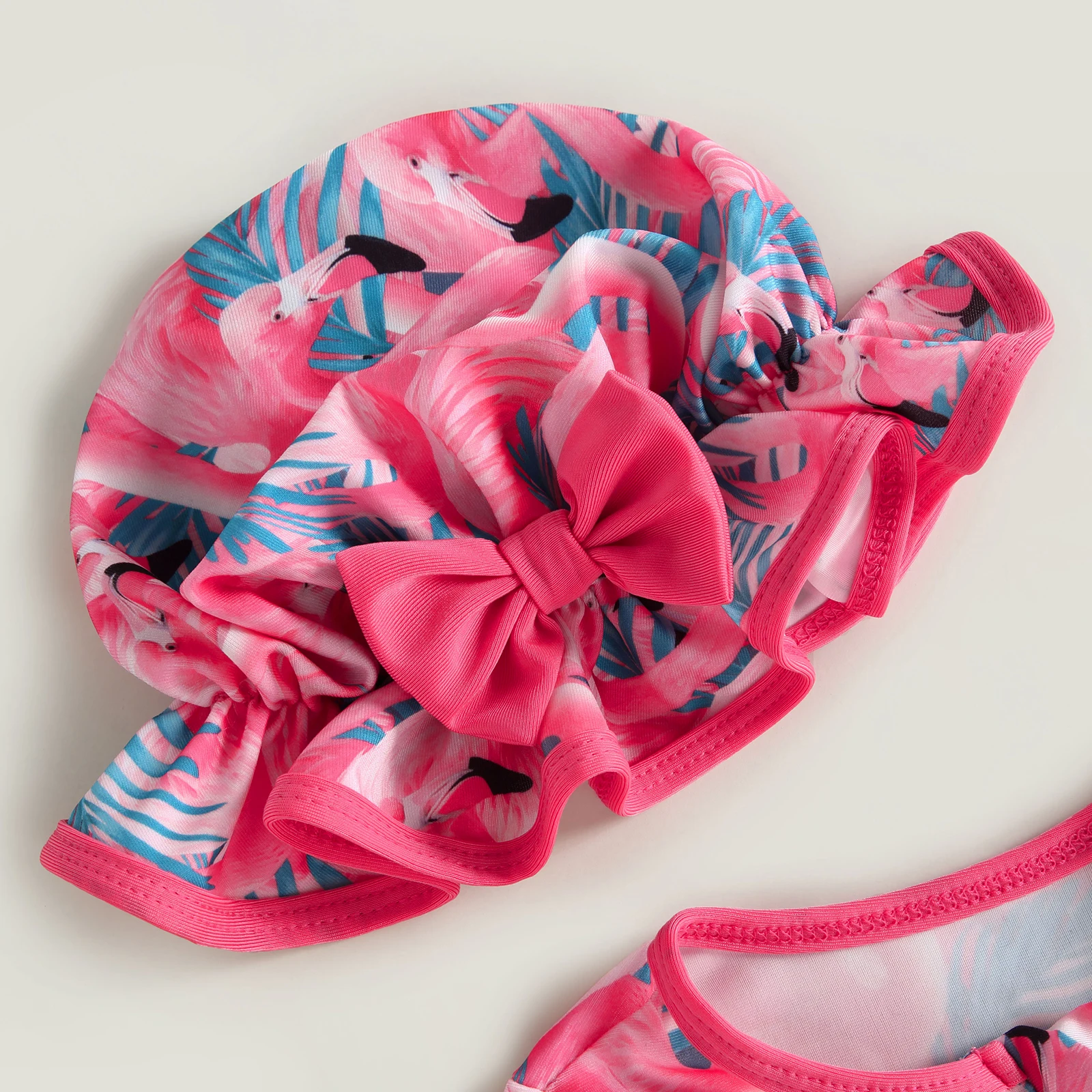 Traje de baño niña manga larga con estampado flor flamenco cremallera - imagen 2