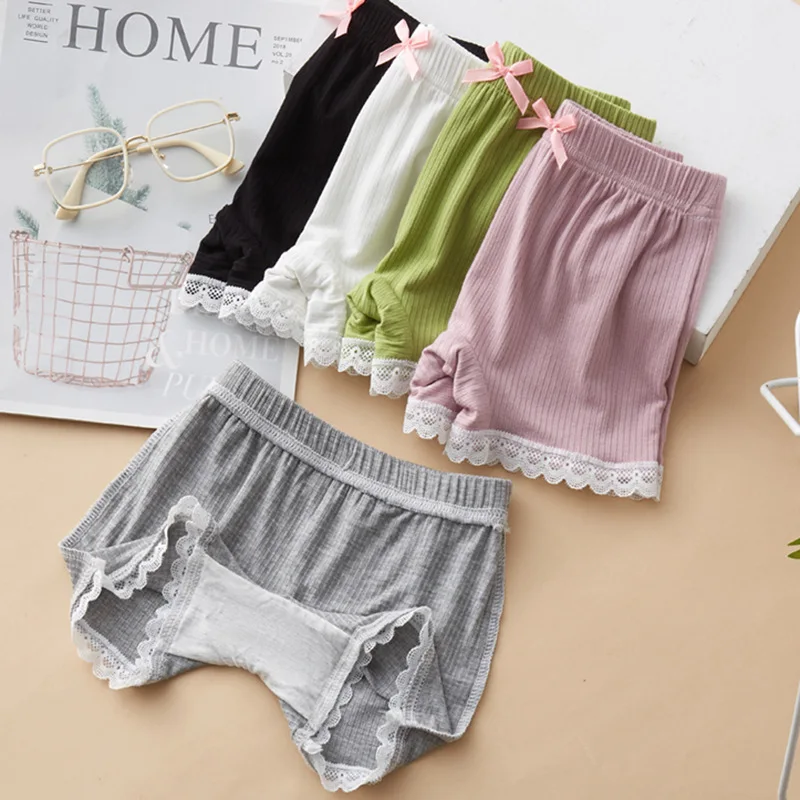 Pantalones de seguridad de niña en modal y algodón para verano, encaje - imagen 3