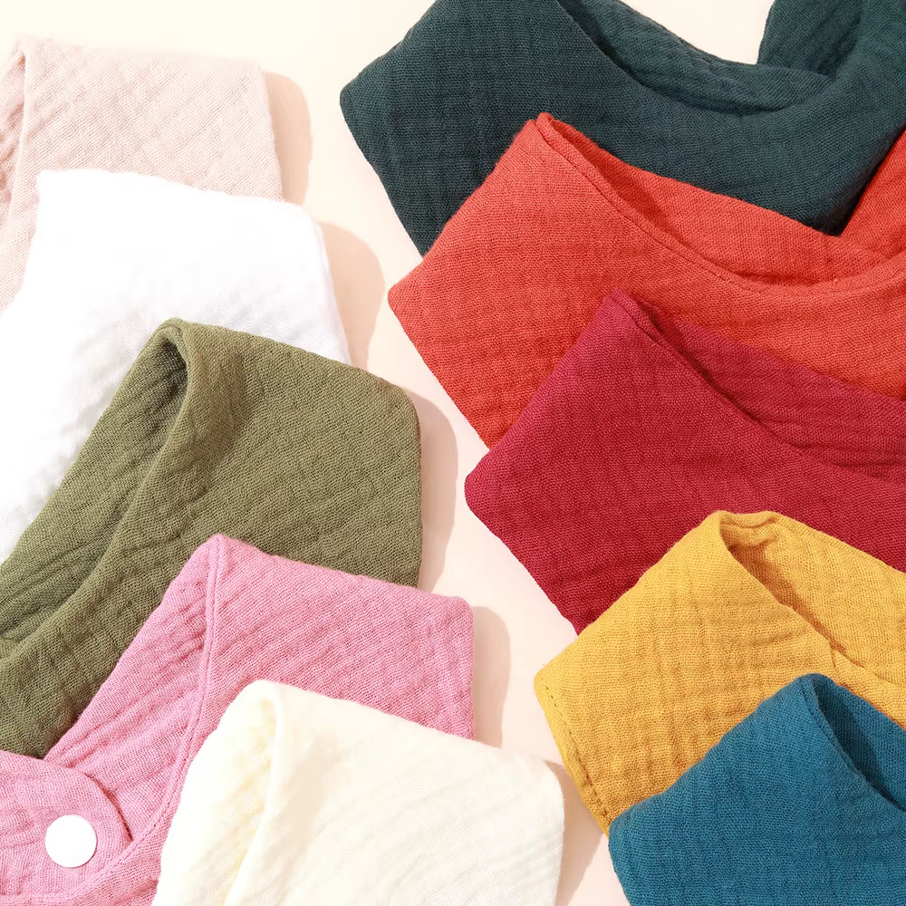 Babero bandana de algodón suave para bebé con broche a presión - imagen 5