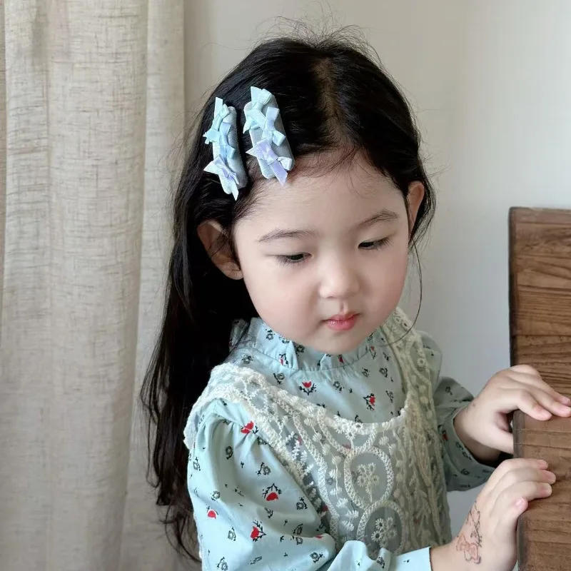 Clips de pelo para bebé con lazo de terciopelo - imagen 3