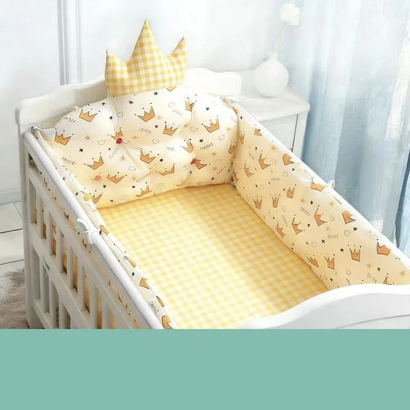 Protector de barandillas de cuna 100% algodón – Suave protección anticolisión - imagen 4