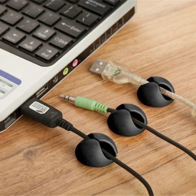 Vvocci organizador de cables silicona con clips para escritorio - imagen 2