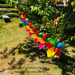Molinete de viento infantil de colores con cuerda de acero