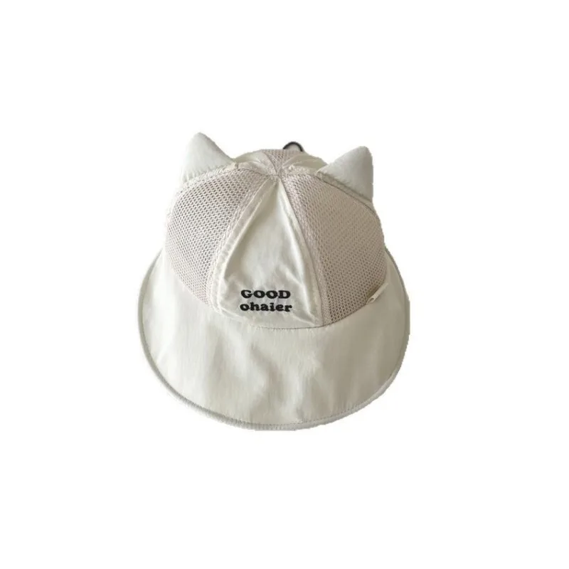 Gorra bucket hat con orejas de gatito para niños – Estilo coreano transpirable verano - imagen 4