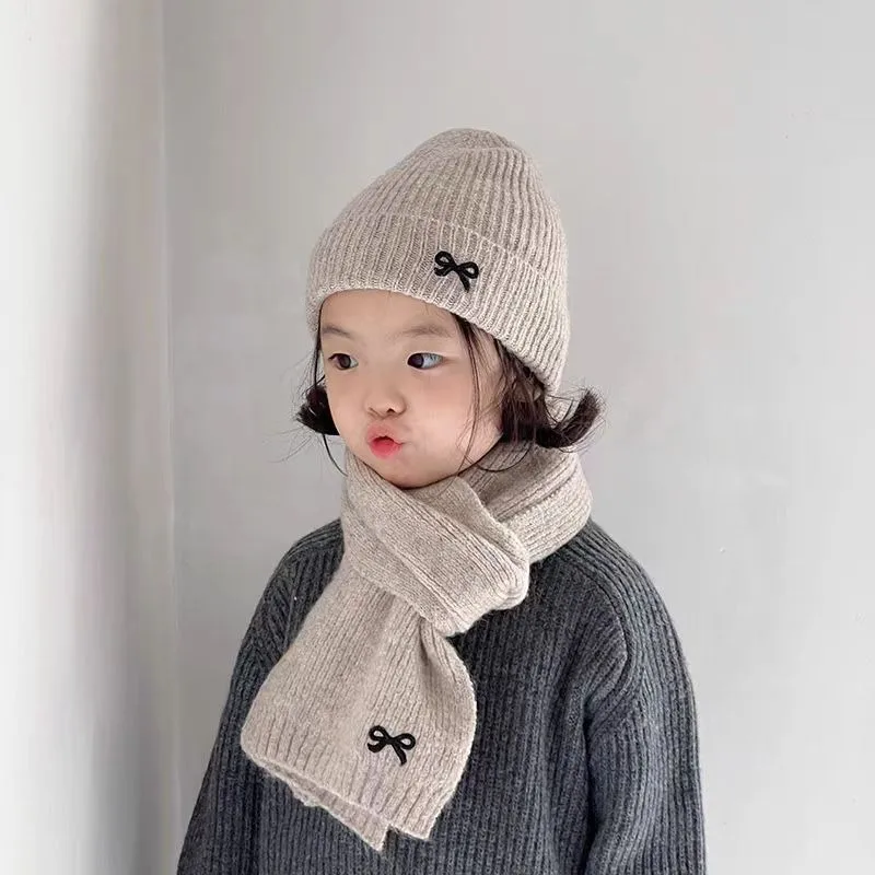 Conjunto gorro y bufanda de punto para bebé - estilo coreano - imagen 4