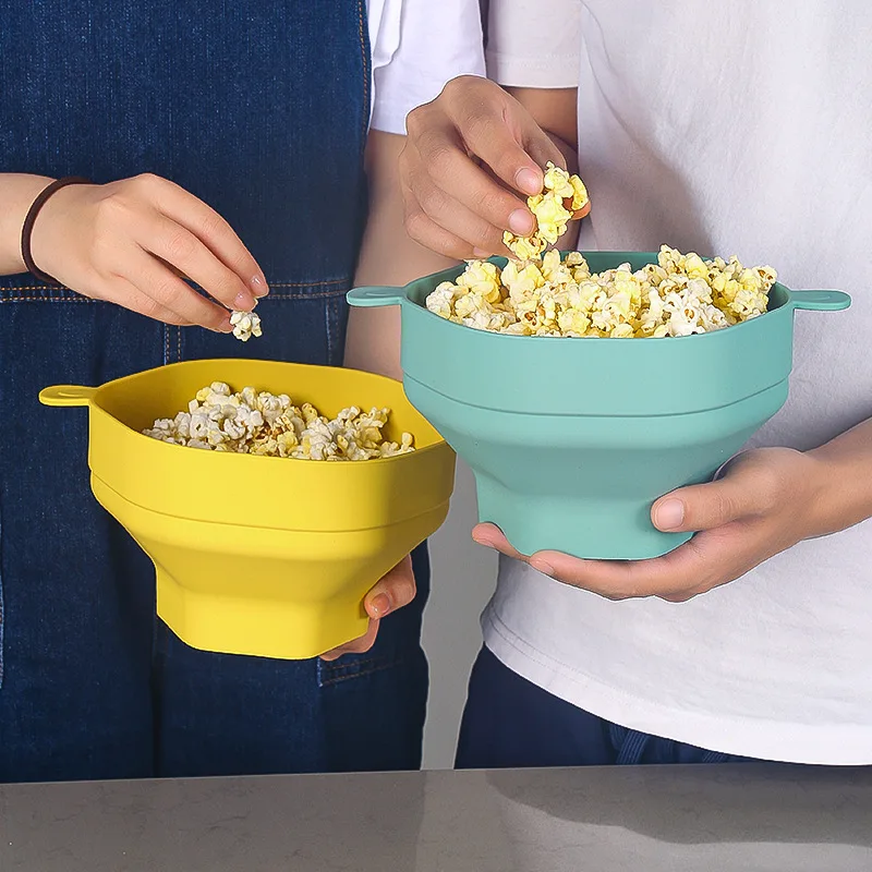 Cuenco silicona plegable para palomitas microondas con tapa grande - imagen 5