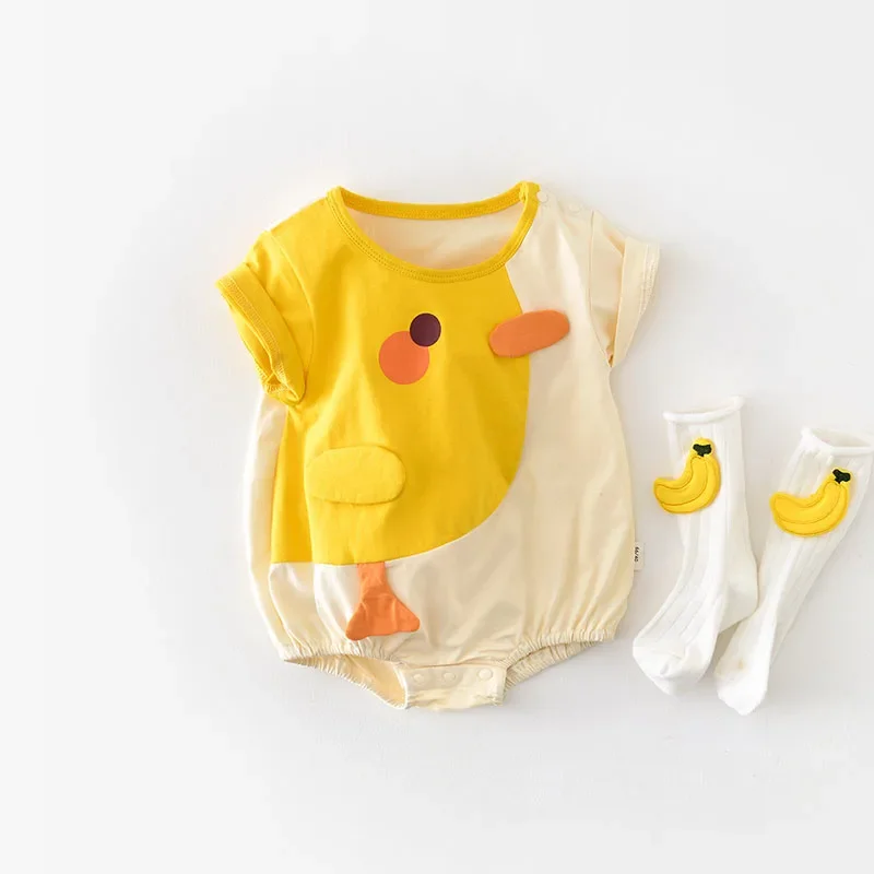 Body verano Milancel para bebé niña – Print pollo pequeño – Tela suave - imagen 2