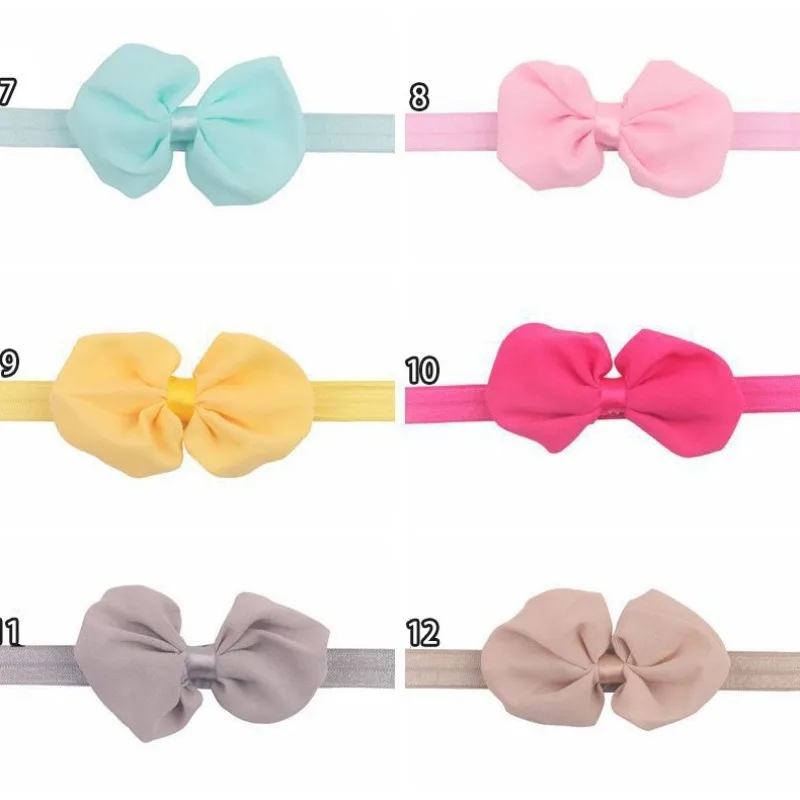 Diademas con lazo de gasa para niñas – banda elástica suave - imagen 4