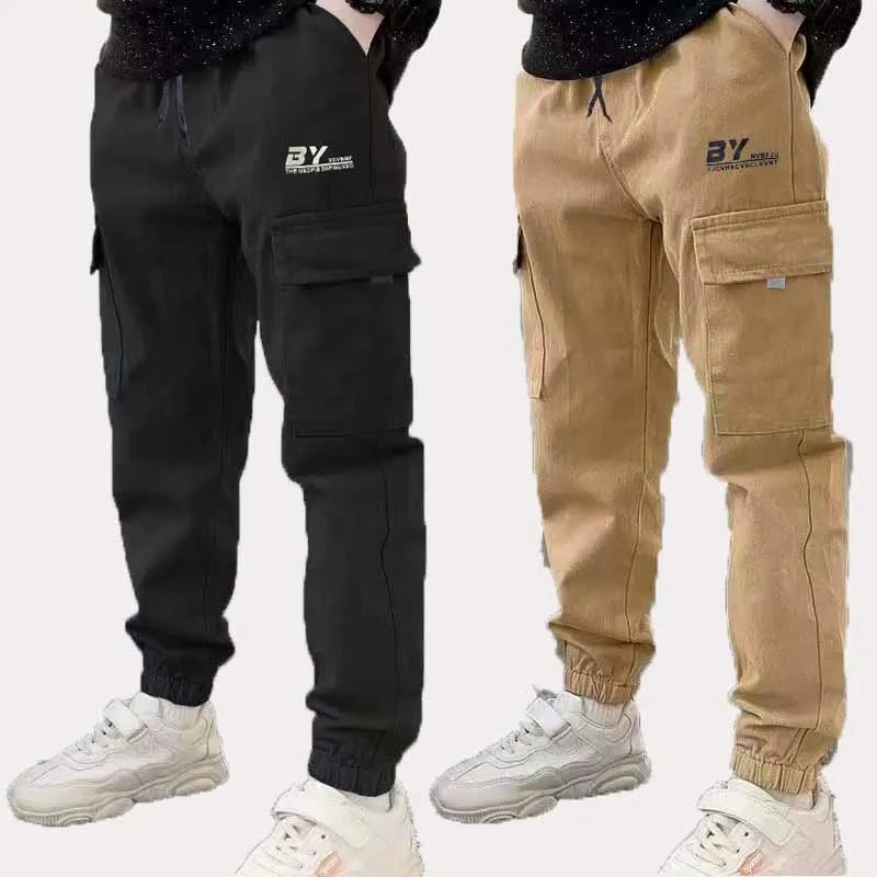 Pantalones de trabajo rectos para niños, estilo informal otoño - imagen 3