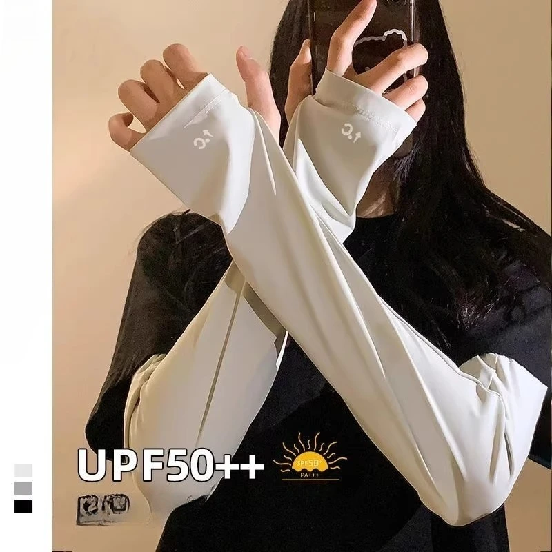 Mangas solares UV de seda helada, finas, refrescantes, unisex - imagen 2