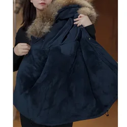 Parka para niñas de invierno con cuello imitación piel y forro cálido