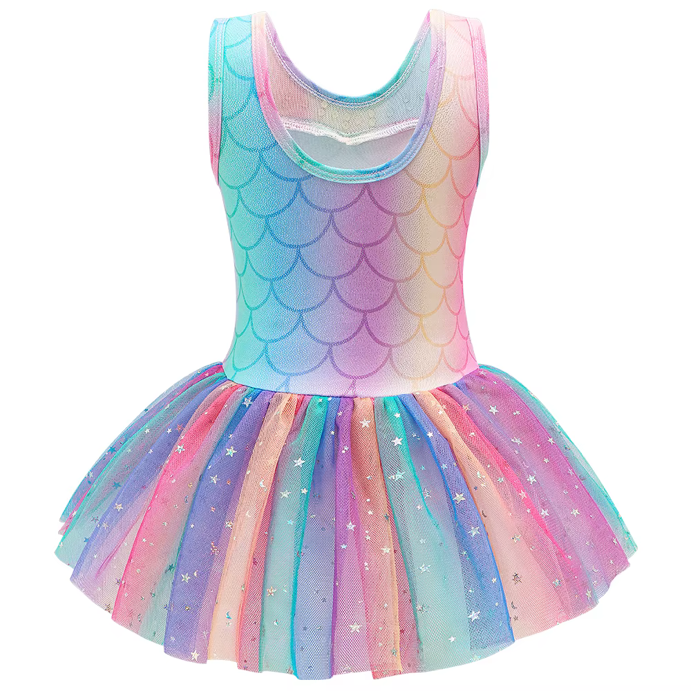 Leotardos de ballet para niñas con malla brillante sin mangas - imagen 4
