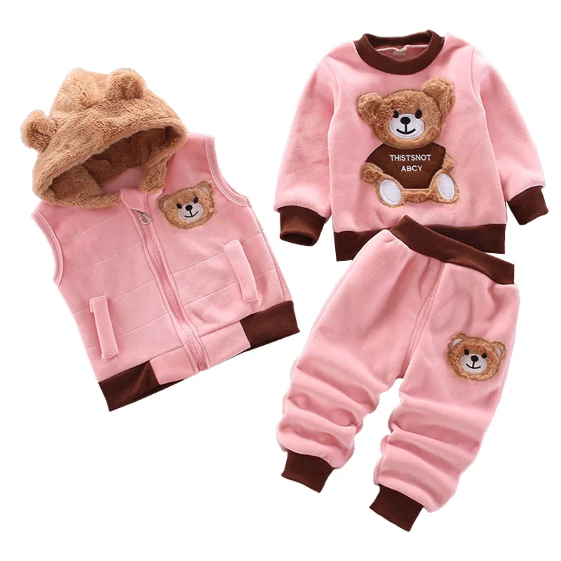 Conjunto de invierno para bebé: chaleco de lana con capucha y pantalón - imagen 5