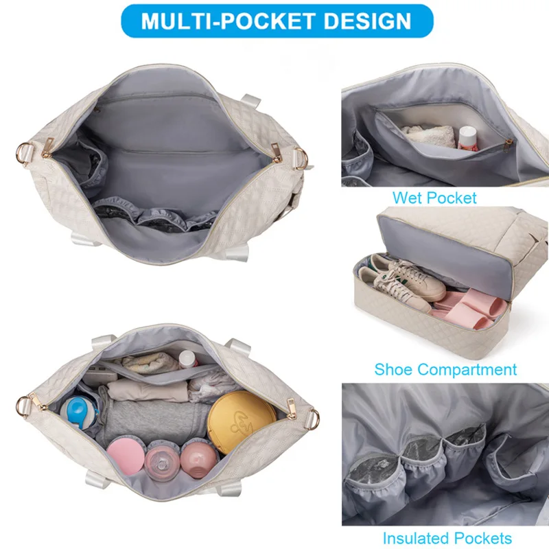 Bolsa de pañales para bebé con cambiador – Set de 3 unidades para viaje