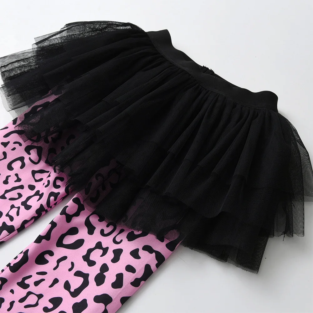 DXTON Leggings de leopardo para niña – Algodón elástico suave - imagen 2