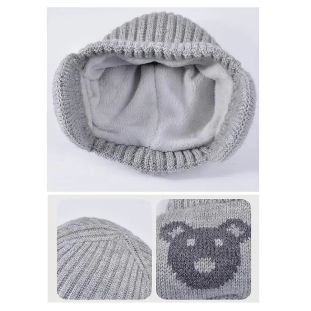Gorro de invierno con forro polar y bufanda para niños