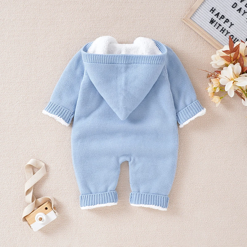 Pelele de invierno con capucha para bebé – Algodón suave - imagen 2