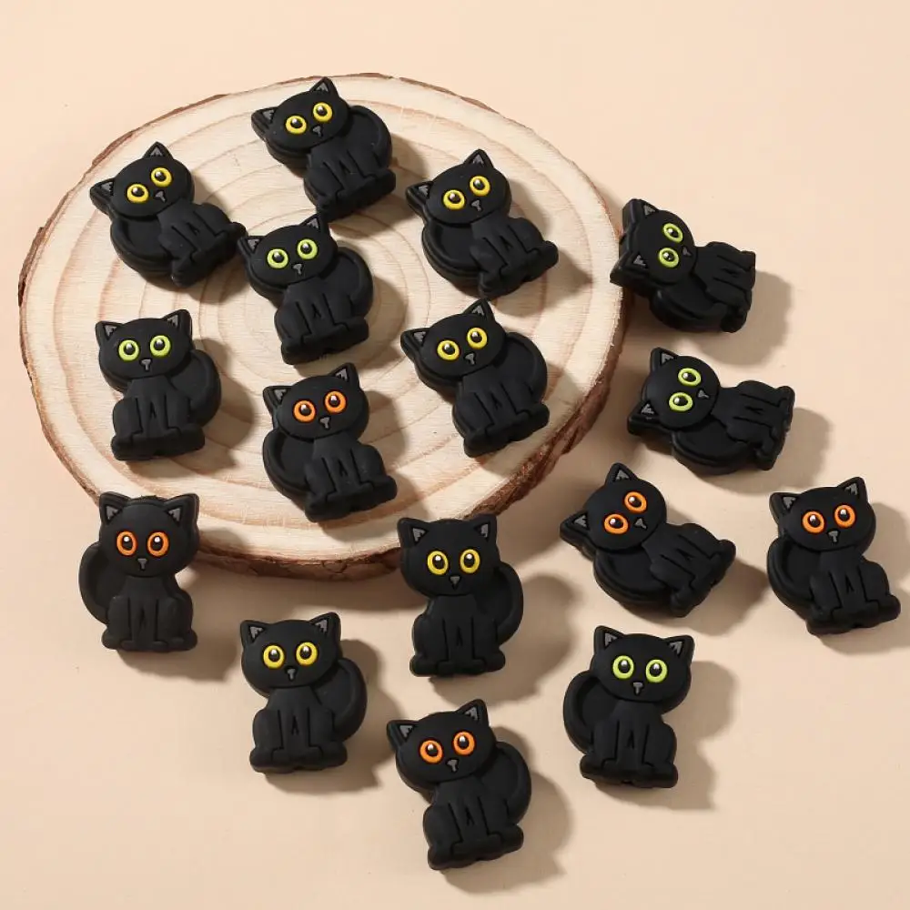Cuentas mordedor gato negro silicona alimenticia cadena chupete bebé - imagen 2