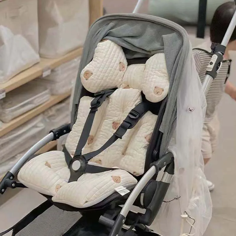 Cojín para asiento de cochecito de bebé - Algodón transpirable y suave - imagen 4