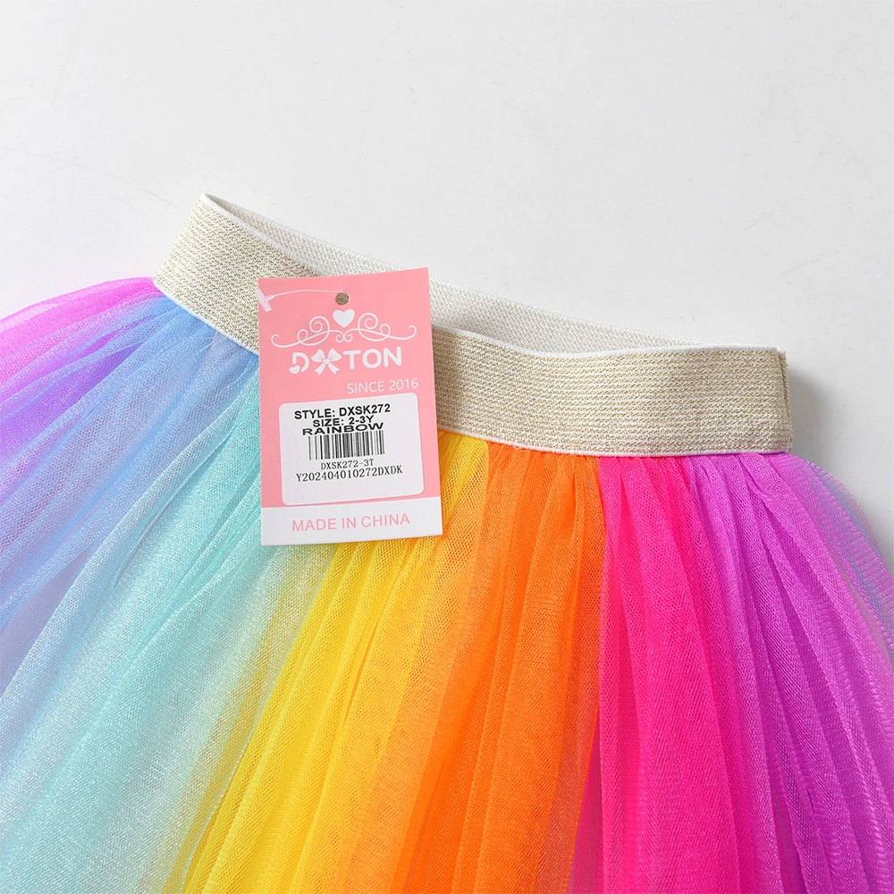 DXTON falda tutú de princesa con tul multicolor para niñas