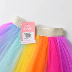 DXTON falda tutú de princesa con tul multicolor para niñas