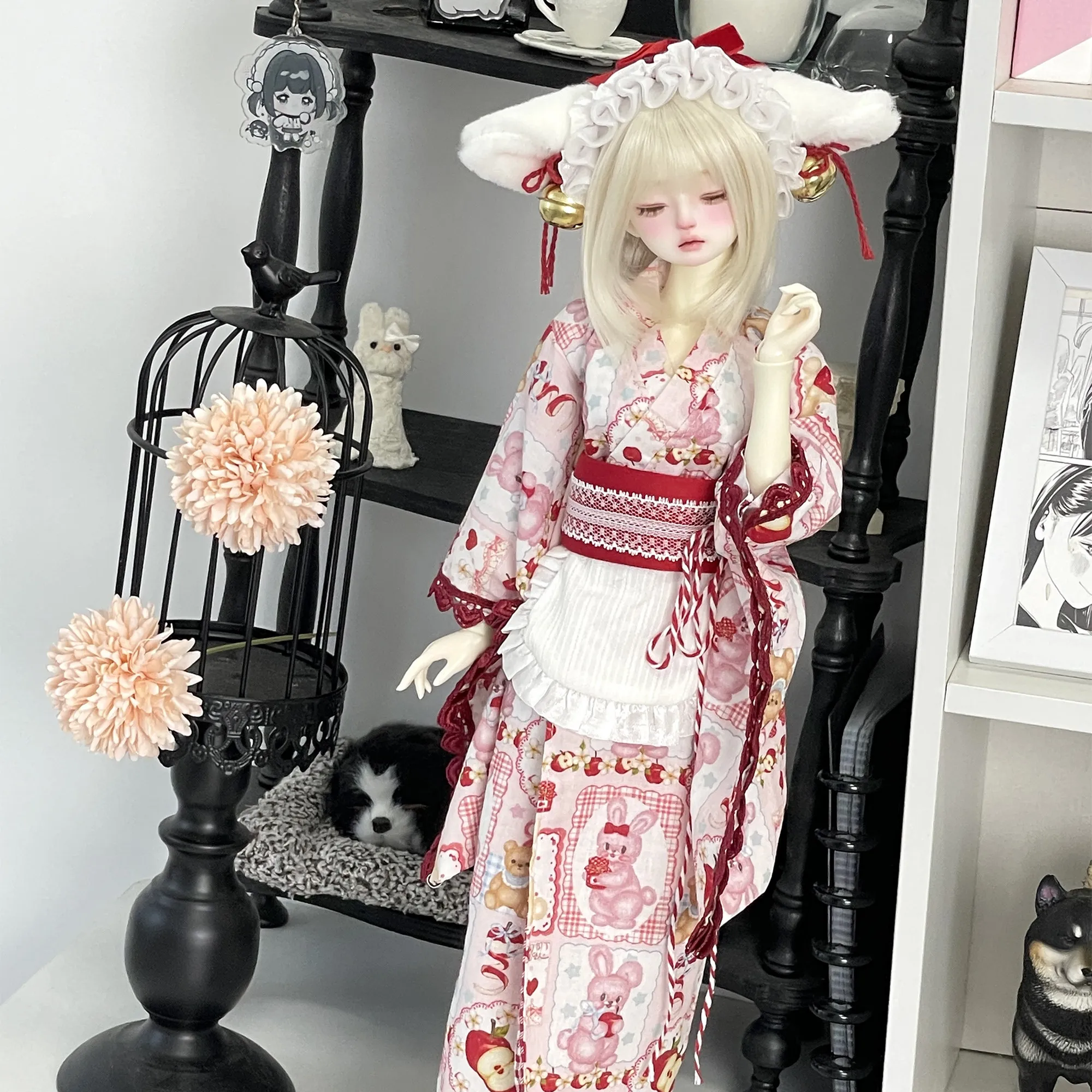 Kimono vintage para muñeca BJD estilo Lolita Moe Showa - imagen 3