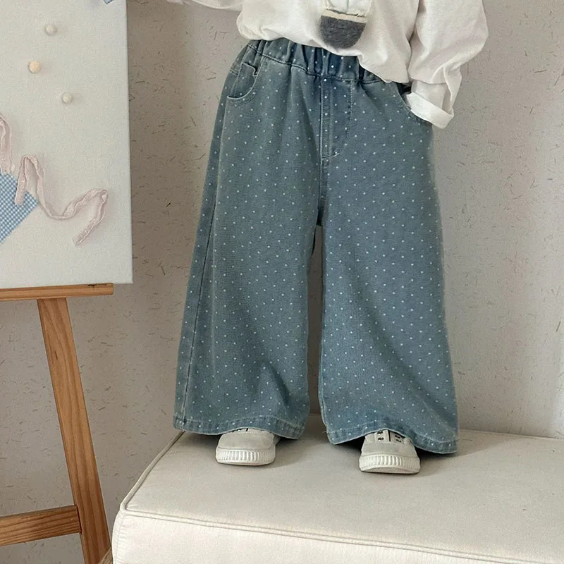 MILANCEL Pantalones vaqueros con lunares para niña de primavera - imagen 4
