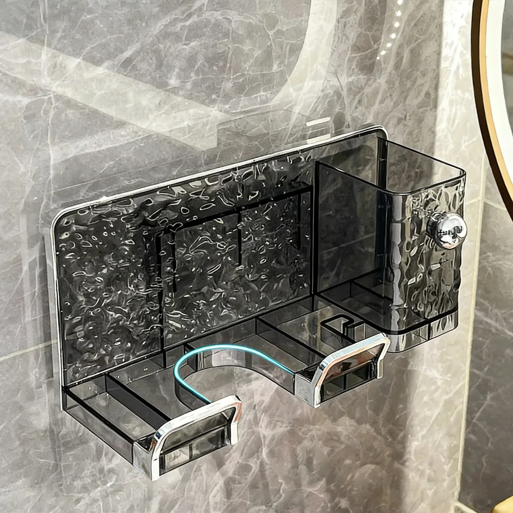 Soporte para secador de pelo sin perforaciones en baño y ducha - imagen 4