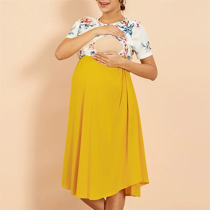 Vestido de lactancia manga corta y cuello redondo para verano - imagen 2