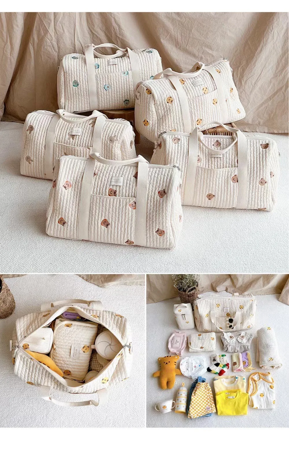 Bolsa de maternidad acolchada con compartimentos