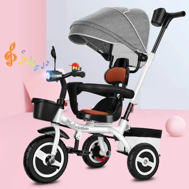 Triciclo 3 en 1 para niños: cochecito, bici plegable y reclinable