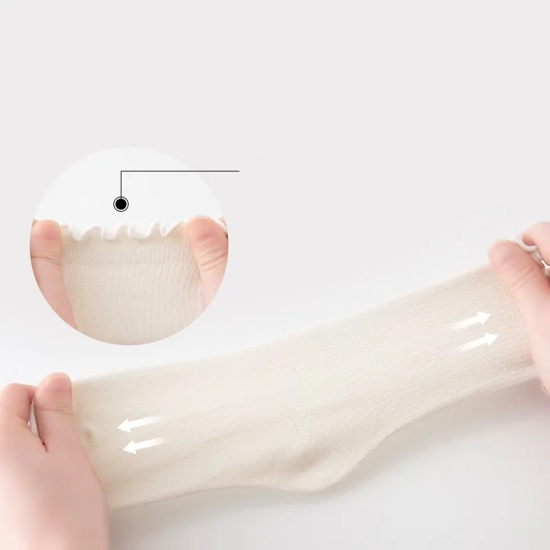 Calcetines tobilleros de algodón con volantes para niñas, elegantes - imagen 2