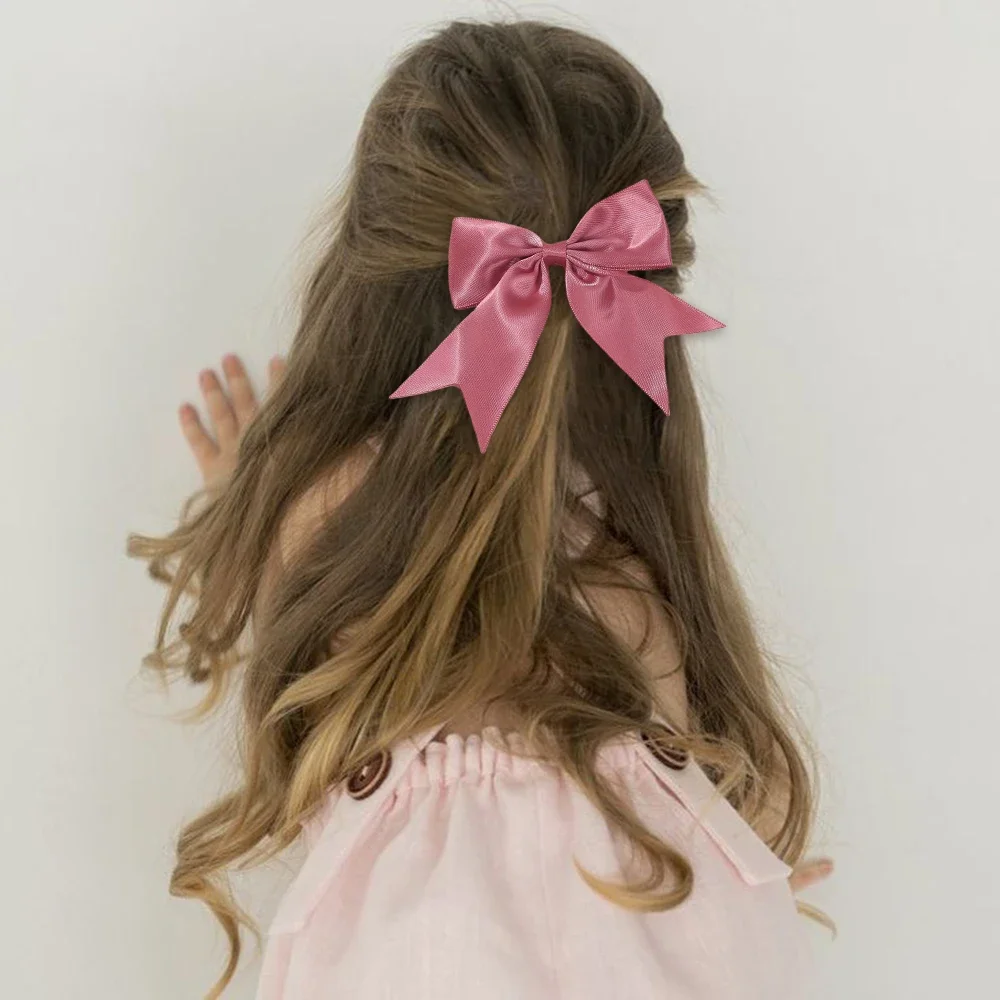 Lazo de cinta color sólido para el pelo de bebé y niños - clip - imagen 2