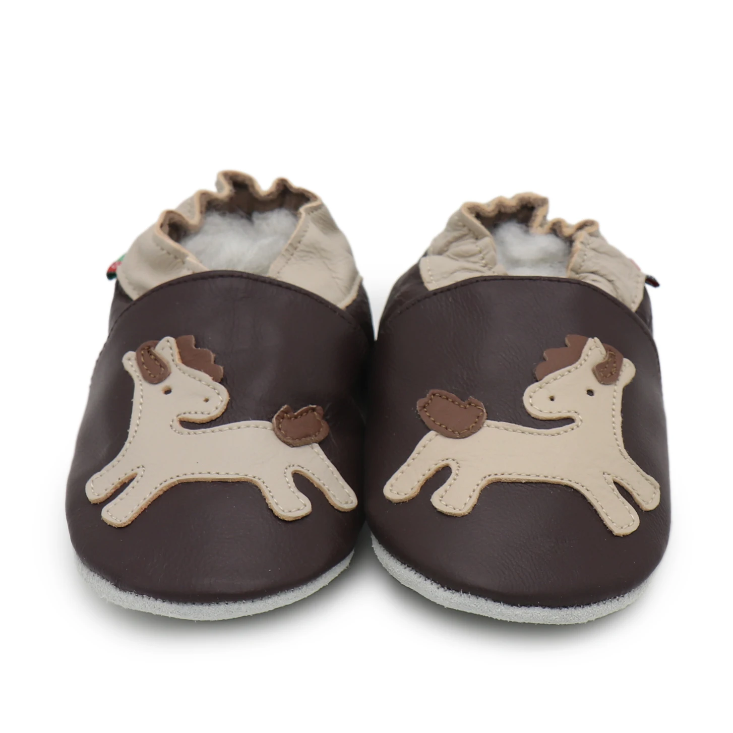 Zapatos de piel de oveja Carozoo – Suela blanda para bebé