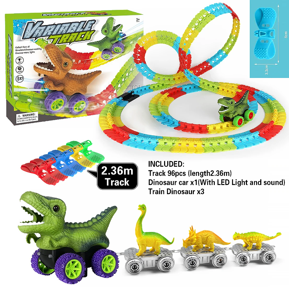 Pista principal con coches y luces LED