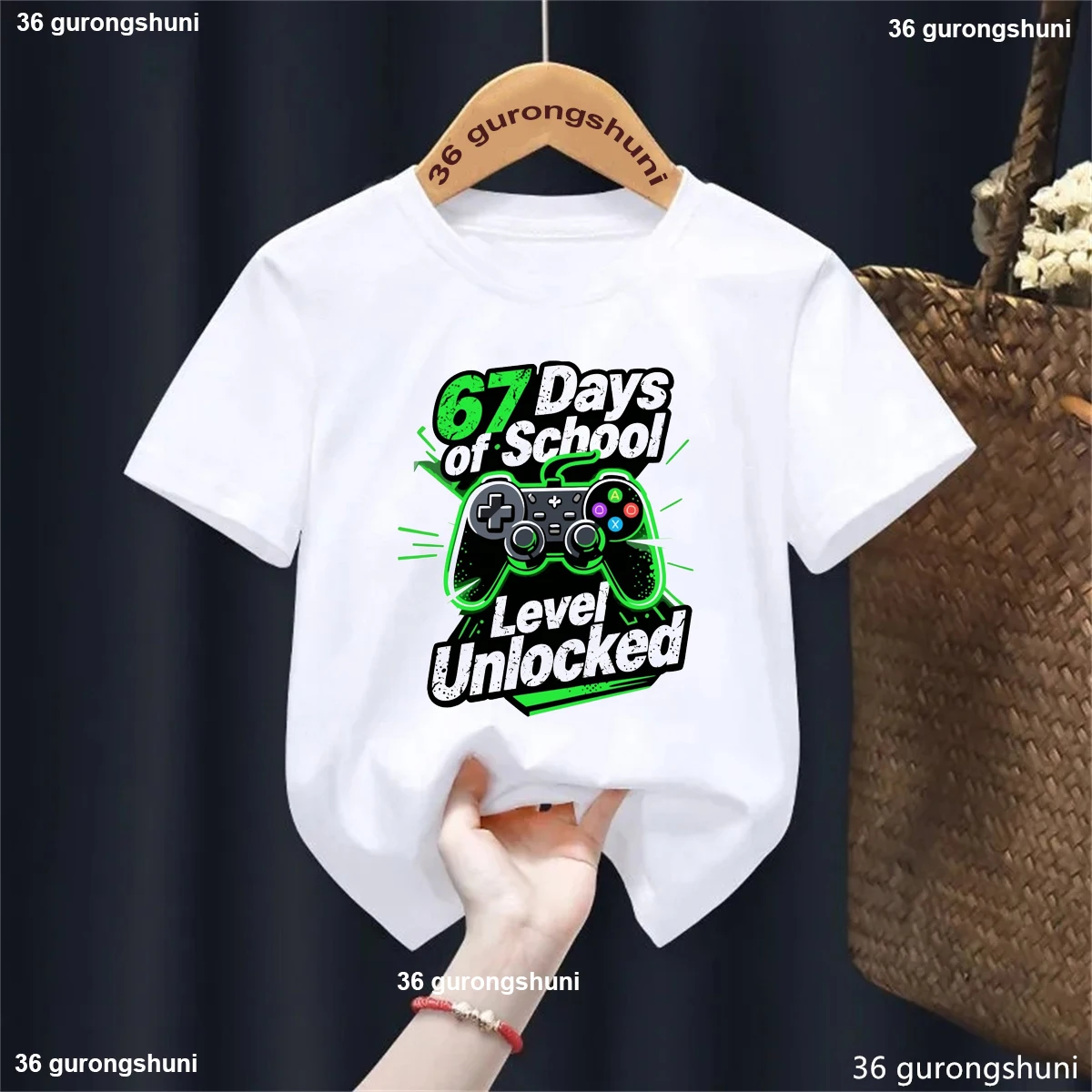 Camiseta infantil manga corta de vuelta al cole con estampado divertido - imagen 4