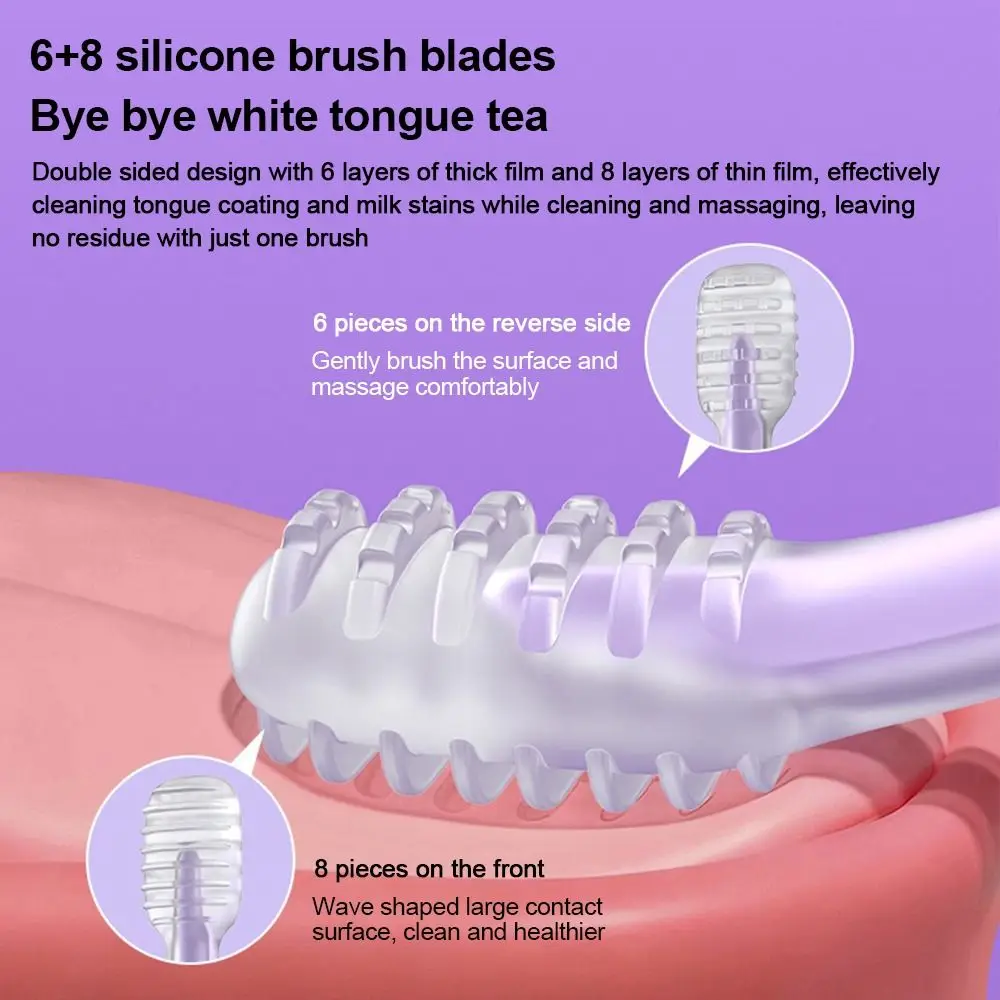 Cepillo de dientes de silicona infantil de limpieza fácil - imagen 2
