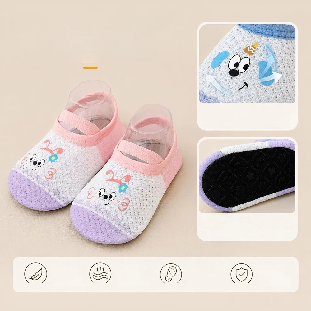 Zapatos de bebé antideslizantes de malla con animales para pasos - imagen 3