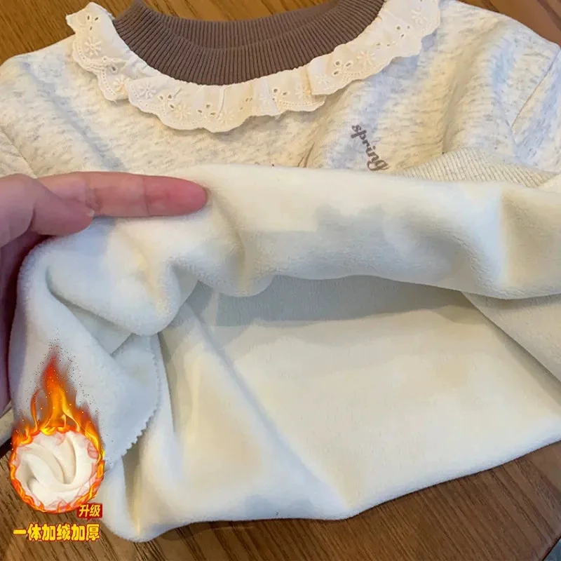 Jersey de lana acolchado para niñas – Suéter térmico invierno - imagen 2