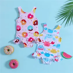 Traje de baño una pieza floral estival para bebé niña playa infantil