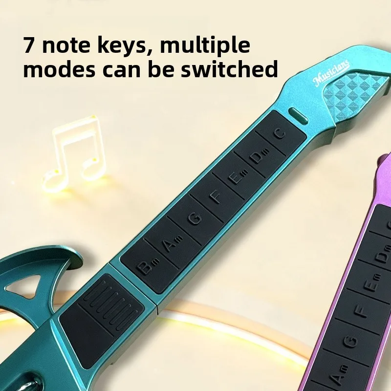 Guitarra infantil sin cuerdas con luces y música plegable para niños - imagen 5