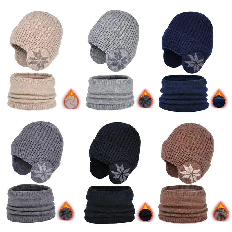 Gorro de punto con orejeras y bufanda para niño – Forro felpa - imagen 3