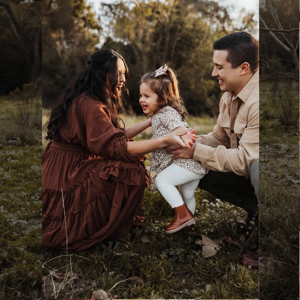 Vestido de maternidad bohemio largo en lino y algodón con V profunda - imagen 4